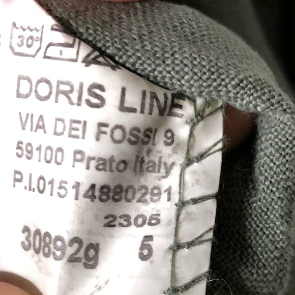 Via Dei Fossi Linen Open Jacket Raw Hem Green M - Picture 4 of 7